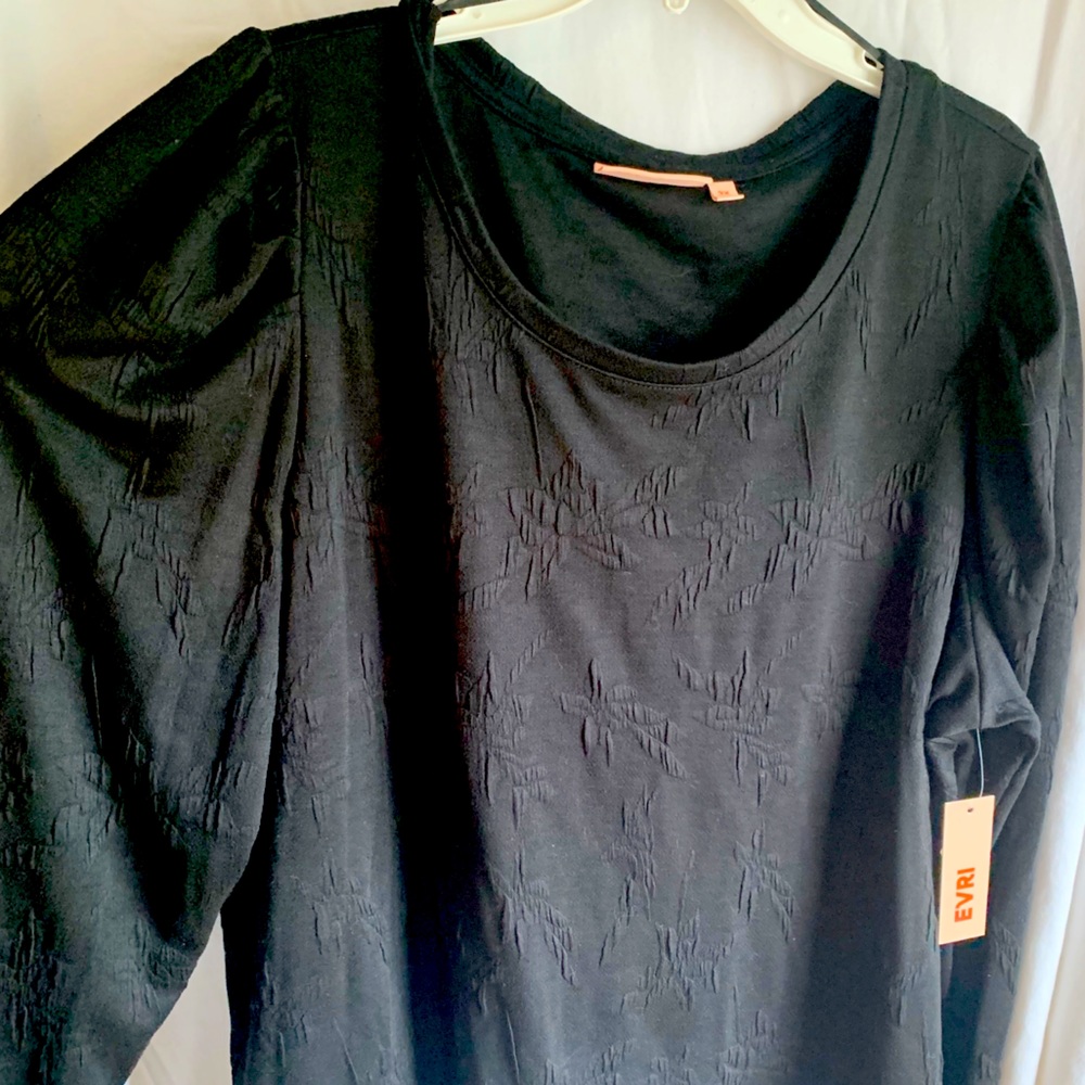 Puff sleeve textured/patterned Evri sweatshirt NWT